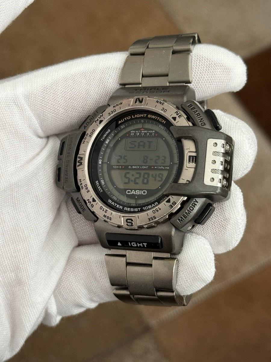 CASIO PROTREK PRT-411 Titanium Triple Sensor Solar Radio
