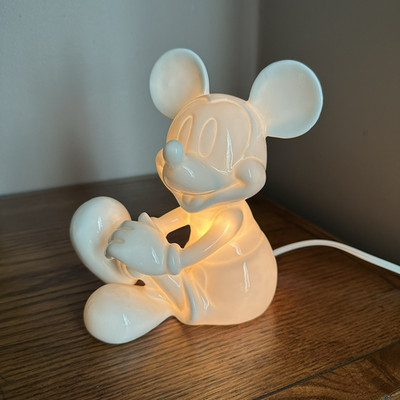 The Walt Disney Company Schmid Mickey Mouse White Bone China Night Light Used