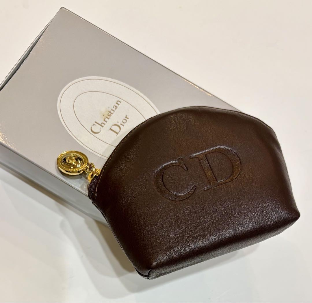 Dior Vintage Mini Leather Wallet with CD Logo Coin Purse