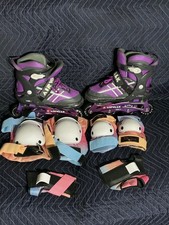 Airwalk Triton Kids Adjustable Inline Skate, Black/Purple, Size Youth 5-8