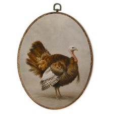 Thanksgiving Turkey Oval Wall Art Framed Hanging Decor 8.5x11.5In turkey