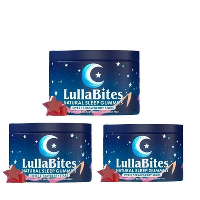 #ad #ad 3 pk NEW LullaBites Natural Sleep Gummies Strawberry Stars Flavor 60 Gummies $38.99