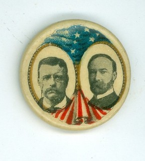 1904 Theodore Roosevelt VP Charles Fairbanks Political Jugate Pinback Button