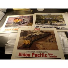Vintage 2000 McMillan Publications Railroad Color Calendar Lot BNSF CSX UP 3pk
