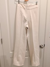 Halston Heritage Women's Wool Blend Pants Cream Size 4 Inseam 30in