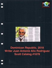 $5.25 Scott Value - 2018 DOMINICAN REP Antonio Rodriguez s/s Write CV MNH NH UMM