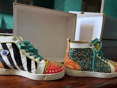 Christian Louboutin No Limit Spikes, Pony Hair Python Smeakers 42 US 9-9.