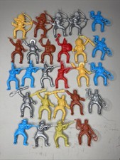 Vintage Lot of 26 Plastic Cowboys And Indians Multicolor Riders 2 Marx
