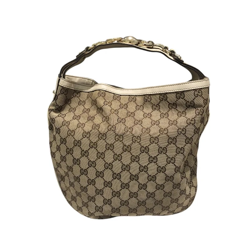 Gucci — GUCCI Horsebit Handbag Brown Canvas Handbag 170013 #OKB4264