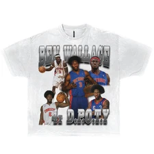 Ben Wallace 4x Defensive POTY Detroit Pistons Boxy Vintage Basketball Shirt