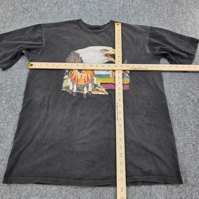 Extra Large Vintage Booz Eagle Graphic T-Shirt Black USA Made Distressed Single