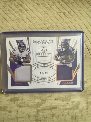 2021 Panini Past and Present Adrian Peterson, Dalvin Cook #PPM-MI /49 (MEM) 