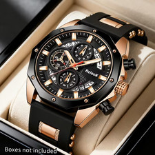 Men's Watch Quartz Sport Date Chronograph Waterproof Luxury Man Wristwatch