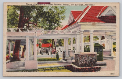 #ad Home of Mountain Valley Mineral Water Hot Springs Arkansas Linen Postcard $2.99