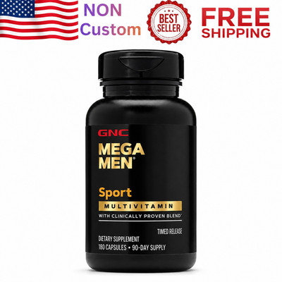 GNC Mega Men Sport Vitamin 180 Tablets Free Shipping