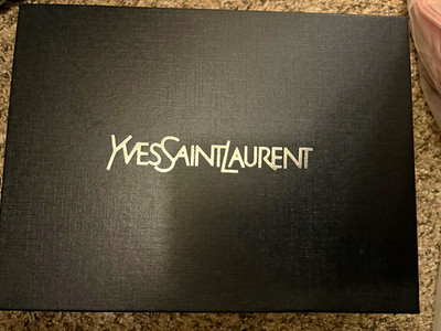 Saint Laurent Black Shoulder Bag Gold Chain YSL Logo Magnetic, Box Receipt