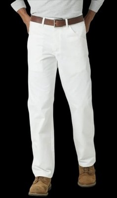 *NEW lot of 2 Wrangler Workwear Painter Pants Relaxed Fit white Size 44x32