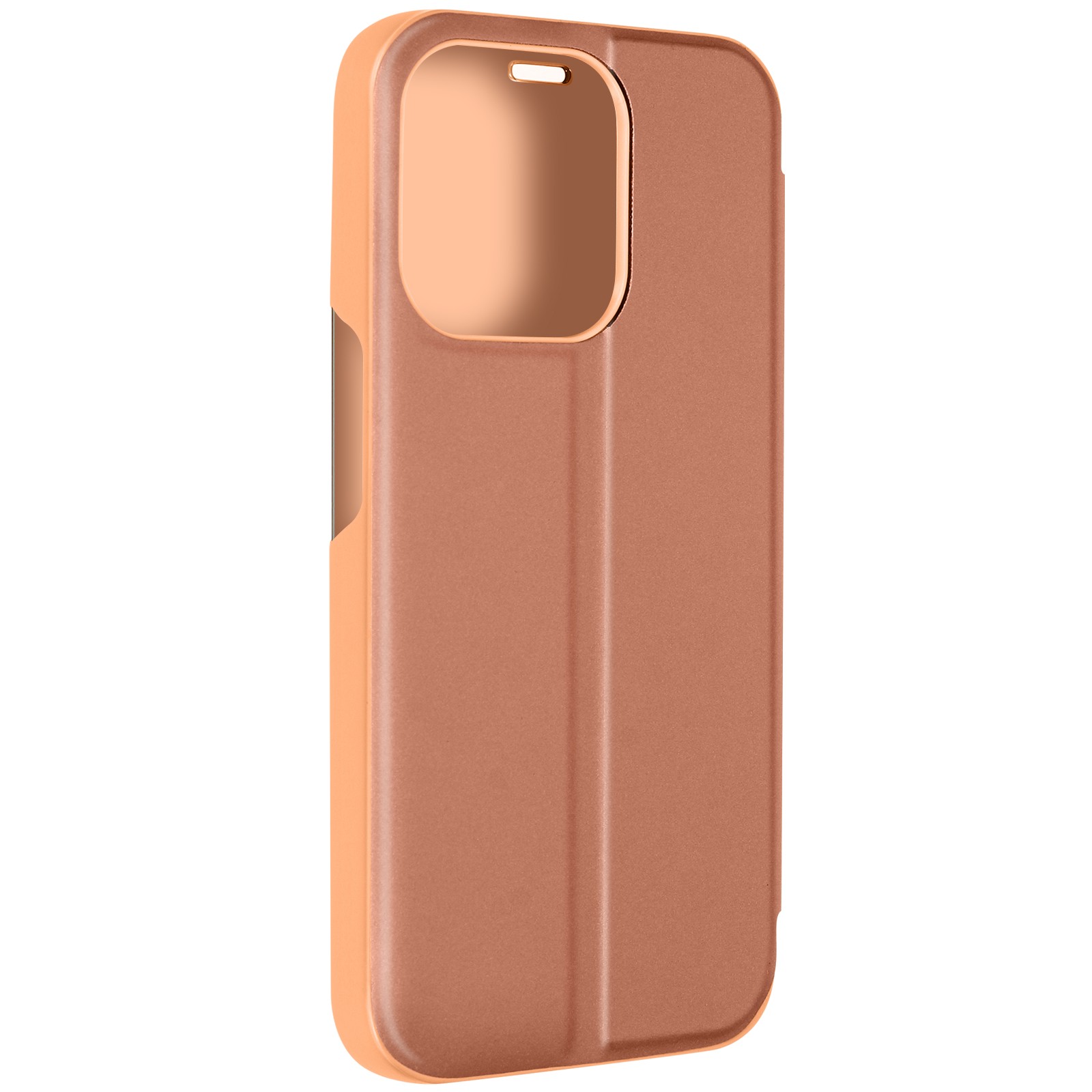 View Cover iPhone 15 Pro rose gold avec clapet miroir translucide