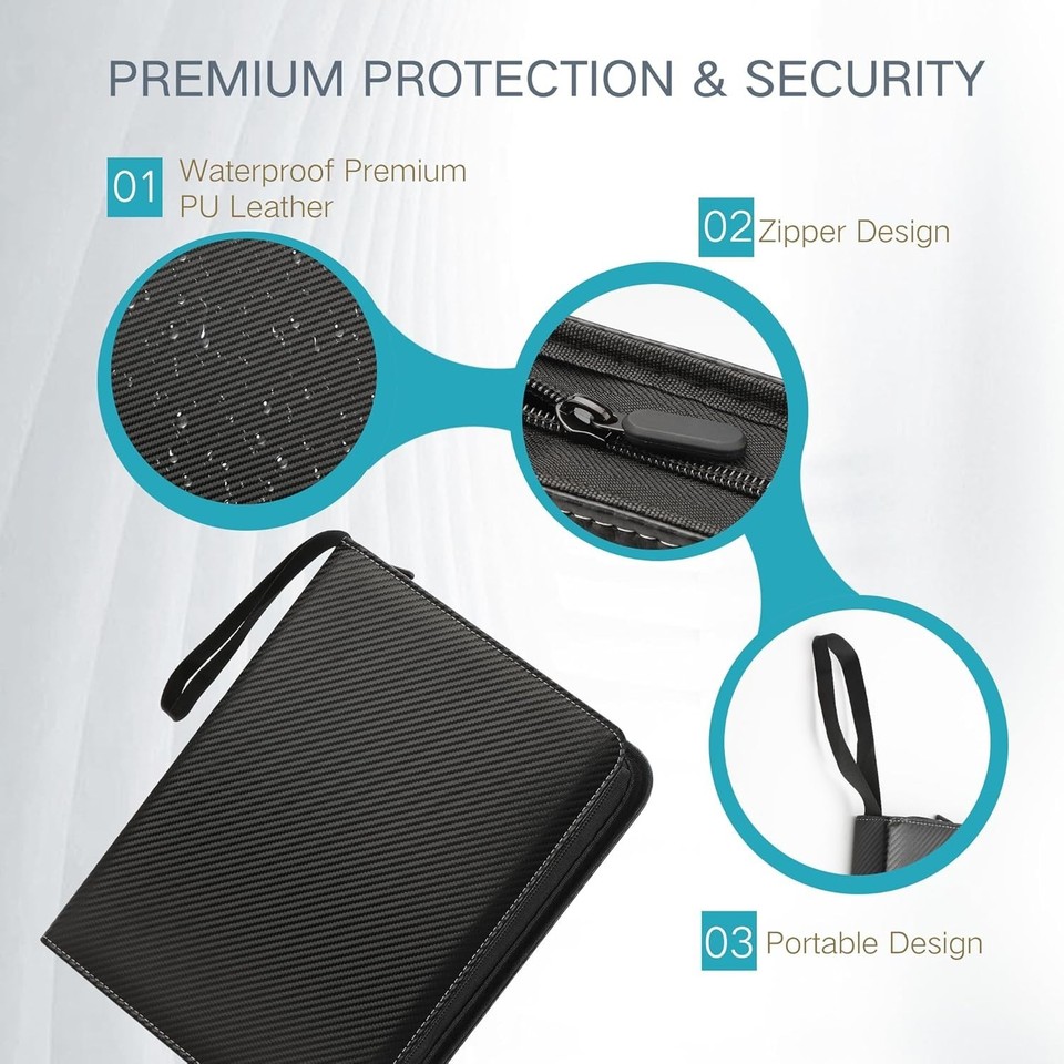 Trading Card Binder with Sleeves 9 Pocket 720 Double Sided Pocket PU ...