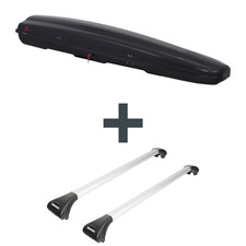 Dachbox G3 Arjes 280 + Dachträger Menabo Ariete für VW Polo Fliessheck Typ 9N FP