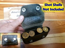 #96 SHOEMAKER BBW 12 Gauge Shotgun Shell Ammo Pouch Case Holds 4 Shotshells