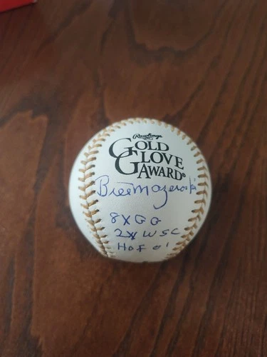 Bill Mazeroski Autographed Gold Glove Baseball W/ 3 inscriptions