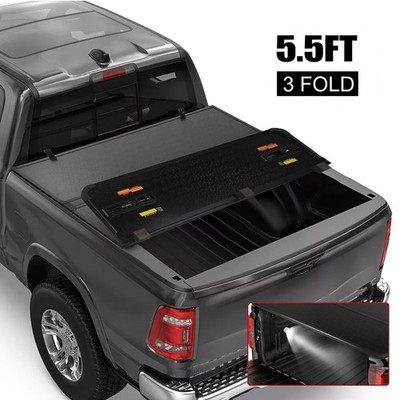 Fits 2022-2024 Toyota Tundra 5.5ft FRP +PP Hard Truck Bed Tonneau Cover Tri-Fold