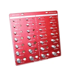 28 Nut and Bolt Thread Checker with14 Standard & 14 Metric Red Nut Bolt Screw...