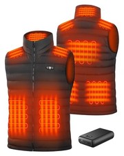 Heated Vest for Men, Mens Vest with 16000mAh Battery Pack Included Large Black