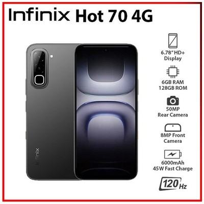 Infinix Hot 70 6GB+128GB NIGHT PULSE Dual SIM Unlocked Android Cell Phone