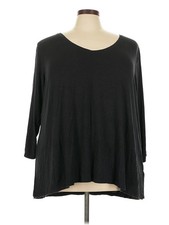 Amazon Essentials Women Black 3/4 Sleeve T-Shirt 4X Plus