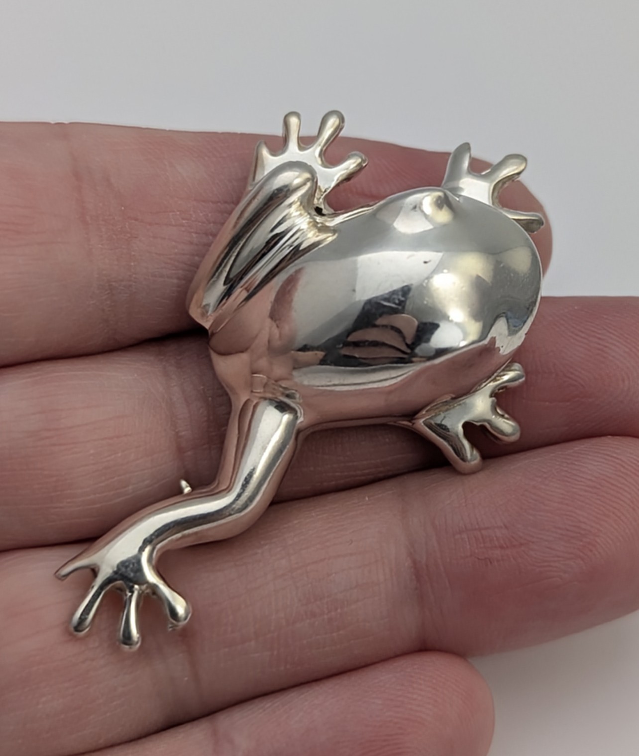 Vtg Solid Sterling Silver Signed Mexico Leaping F… - image 1