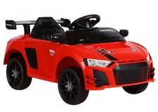 Voiture Électrique Enfants 2x45W RC pour Eva Roues LED Musique USB MP3 Rouge
