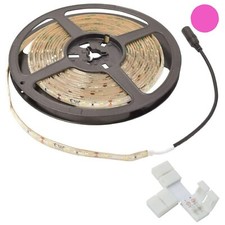 Ceiling Coving Strip Light with 8mm T Shape Tape Connectors LED Pink 5m