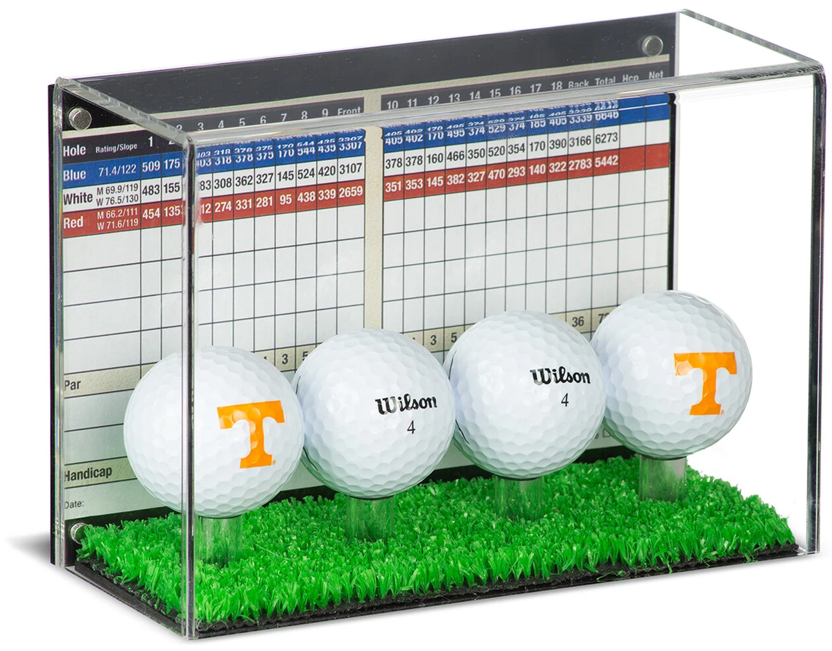 Clear Four(4) Golf Ball Display Case with Black Back and Turf Floor (A045B-TB) Clear Four(4) Golf Ball Display Case with Black Back and Turf Floor (A045B-TB)