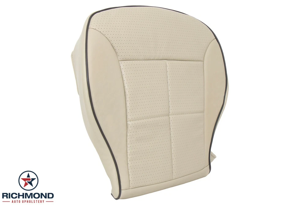 Lincoln MKX 2007-2010 - Cubierta de asiento de cuero inferior del lado del conductor tostado con tuberías Foto 2 de 4