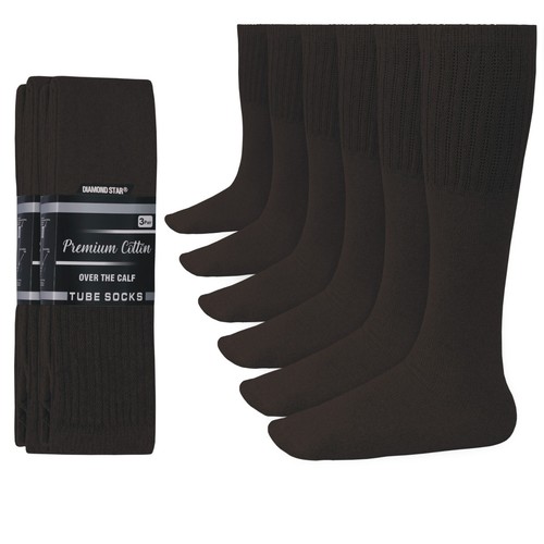 6-12-18 Pairs Men's Over The Calf Tube Socks Sports Cotton Socks Big & Tall - Picture 63 of 63