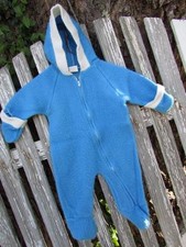 Vintage Toddletime blue acrylic baby bunting one piece warm soft S 0-9 m EUC elf