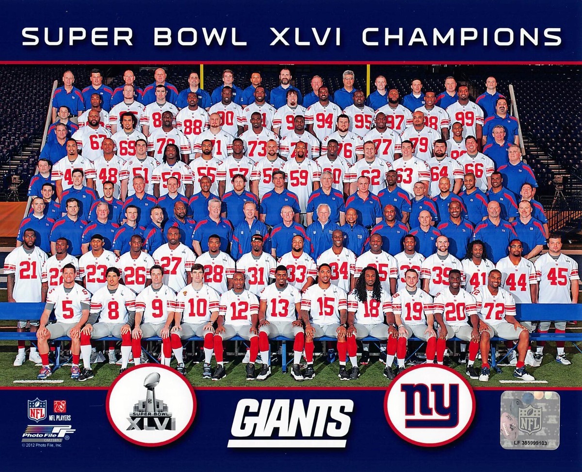 2012 SUPER BOWL XLVI CHAMPIONS New York Giants 8x10 Team Photo