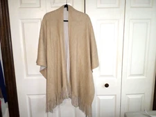 MIX IT - NWOT - Draped Shawl / Wrap w/Fringe - OS - Tan / Beige