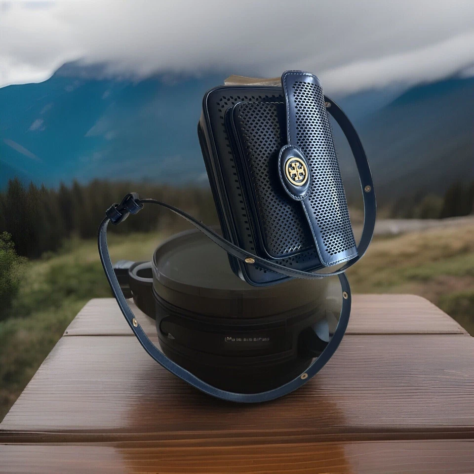 Tory Burch Robinson Perforado Royal Navy Convertible Embalaje Original Foto 4 de 4