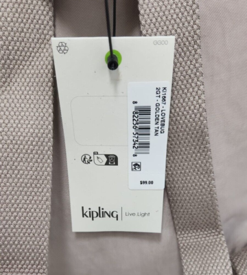 Kipling Lovebug Travel Small Backpack Golden Tan New With 