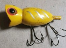 Vintage Arbogast Hula Popper Yellow Plastic 2 1/2 inches