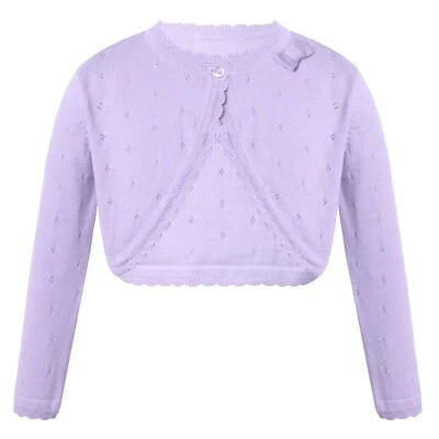 Mädchen Strickjacke Langarm Basic Bolero Schulterjacke Festlich Top Bolerojacke - Bild 1 von 4