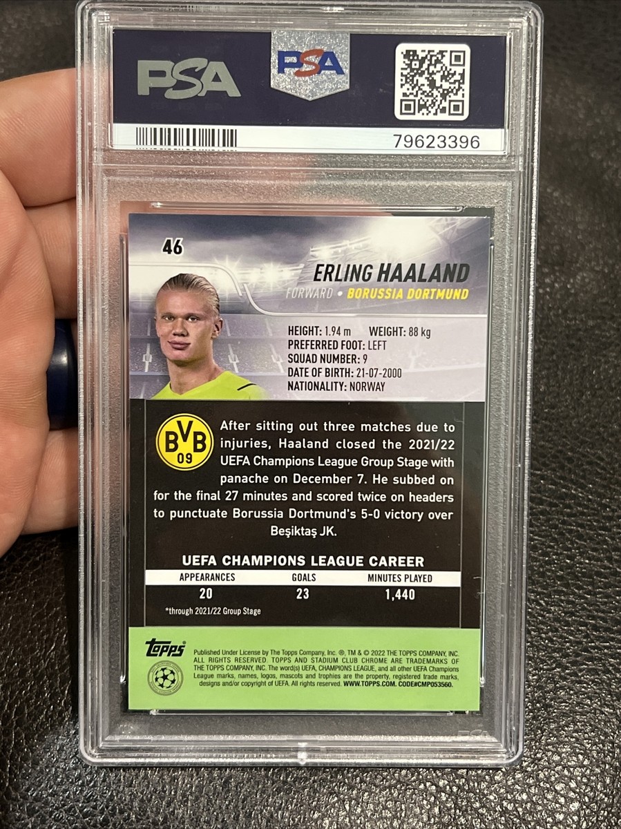 Topps UEFA CL Erling Haaland PSA10 鑑定済 Amazon.com: Erling Haaland PSA 10 2022 Topps Now UCL #90