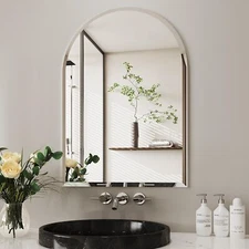 Arched Wall Mirror,20x28 Small Mirror for Wall,Frameless Mirror,Bathroom Wall...