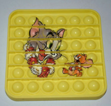Tom  Jerry Yellow Square Cat Mouse Push Pop Squisher