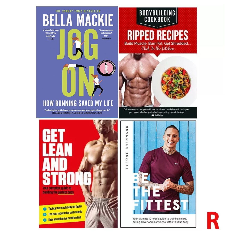 Be the Fittest,Get Lean And Strong,BodyBuilding Cookbook,JOG ON 4 Books Set
