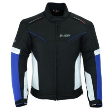 Motorcycle Fabric Jacket Fodra Detachable Protections CE Ventilated BLUE Mod: RK1