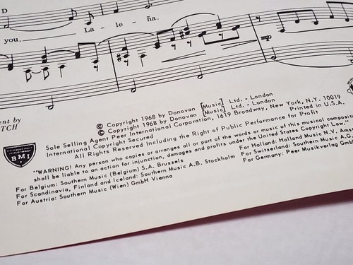 Donovan Song Lalena 1968 Noten von Donovan Leitch - Bild 7 von 11